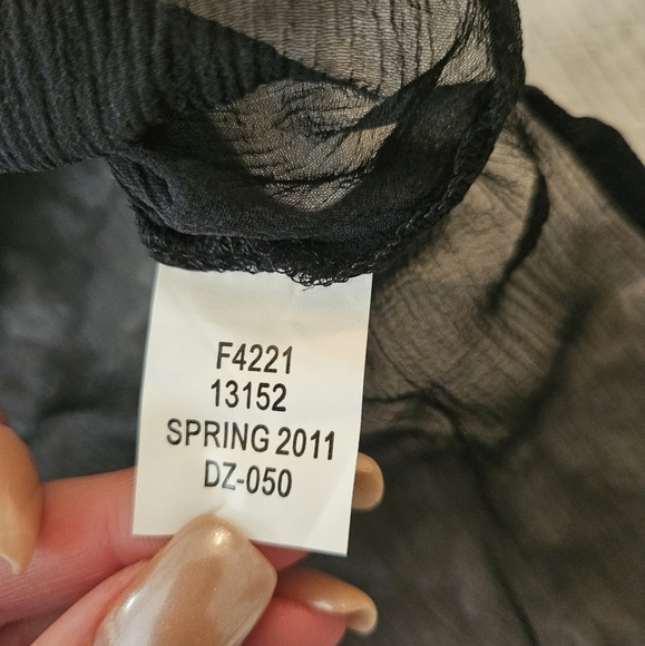 Venus 100% Silk Black Swimsuit Cover Up With Irridecent Sequins Small - Picture 6 of 7